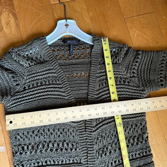 Bcbgmaxazria Women Open Stitch Duster Cardigan Dark Olive size Small - Picture 10 of 11